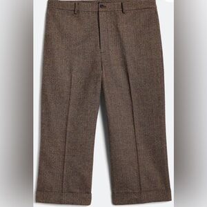 Lauren Ralph Lauren Brown Multi Cuffed Wide Leg Trouser Pant, Size 18